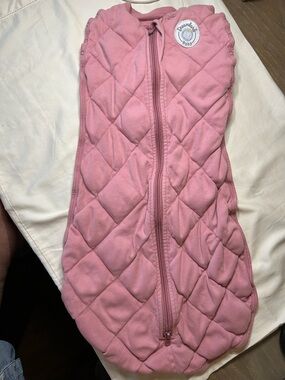 Dreamland Baby Pink Quilted Sleep Swaddle with Front Zip